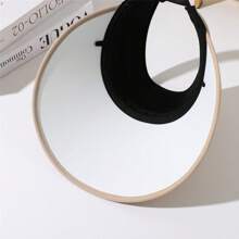 1 件女士可调节褶皱遮阳帽，防风，防紫外线，户外休闲百搭宽边帽