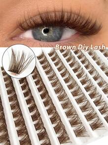 120 PCS Brown DIY Lash Extensions Crossed Wispy Lash Clusters Individual Eyelashes Natural Soft Lightweight 8-16mm Reusable Mix Style Lash Clusters Lash Clusters, Eyelash Clusters, Individual Eyelashes, Lashes, Fake Lashes