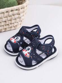 GENGASUN 1 pieza Zapatos de lona redondos con diseño de dibujos animados de bebé con chillido
