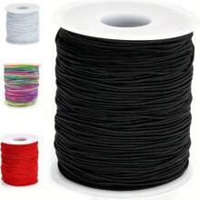 45m/0,8mm tęczowy sznurek do wyrobu biżuterii, koralików i rękodzieła - 0,8mm tkana lina materiałowa - sznurek i nici do koralików
