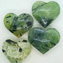 1pc Asymmetric Prehnite Heart - Polished Grape Stone - Suitable For Home Decoration, Table Decoration - Excellent Choice For Collectors - Perfect Gift For Festivals