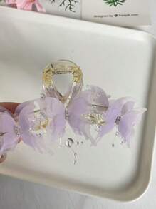 [节日配饰] 优雅蝴蝶发夹，镶有水钻和珠子 - 灵感来自 Y2K，美人鱼风格女士发夹 - 非常适合婚礼、浴室发饰 - 彩色 - 查看 9