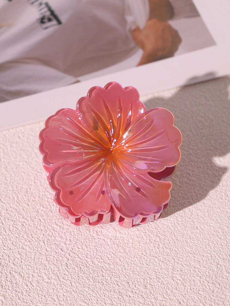 4 件/1 件渐变色花朵爪发夹，波西米亚风格海滩发饰，女士发夹发夹发夹发夹发夹，爪夹