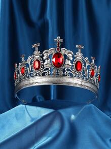 Unisex Gold King Queen Neutral Crown, Medieval Crown, Medieval Renaissance Men Costume, Prince Princess Crown For Birthday, Halloween Cosplay Headpiece - Multicolor - View 11