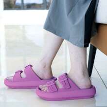 Sandalias de Almohada para Mujer – Suela Gruesa, Hebillas Ajustables, Diseño Moderno y Cómodo - Verde - Ver 7