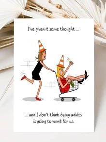 1pc Funny Birthday Card Friendship Greeting Card - Suitable For Any Occasion For Family And Friends - Multicolor - View 3