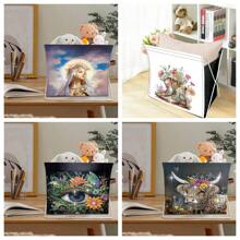 1 Set DIY Mary Sue Our Lady Eyes - Cartoon Vivid Cow & Colorful Boots Diamond Painting Kit, Canvas Material Suitable For Storage Cabinet, Large Space And Good Looking