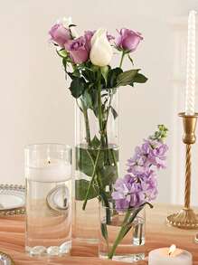 Juego de 6/3/1 pieza de jarrones de vidrio para flores, jarrones altos y claros para centros de mesa, decoraciones de boda, portavelas flotantes de 3 diámetros diferentes, jarrones modernos y sencillos para cenas formales y decoración del hogar