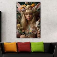 1 Piece Easter Pattern Canvas Wall Art Paintings For Living Room - Canvas Framed Print Wall Artworks Bedroom Decoration Office Wall Decor - Multicolor - View 5