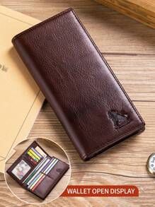 High-Quality Men's Genuine Leather Bifold Wallet, Vintage Multi-Card Slots & Thickened Photo Album, Anti-RFID Coin Purse, Suitable For Valentine's Day, Father's Day, Teacher's Day, Back To School, Graduation, And Christmas Gifts
