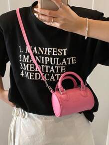 Bolso de mano con diseño de letra, mini bolso tipo almohada, bolso bandolera para niñas - A - Ver 6