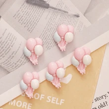 100 件树脂美甲装饰，迷你气球饰物柔和色彩卡通设计 DIY 公主风格 3D 美甲配件女士夏季美甲装饰用品