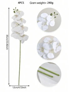1 件/2 件/4 件 33.46 英寸人造蝴蝶兰 人造兰花茎植物家居婚礼装饰