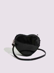 Túi đeo chéo hình trái tim Y2K, Túi đeo chéo thiết kế dành cho nữ 2025 Túi đeo vai thời trang mới về - màu đen - Xem 3