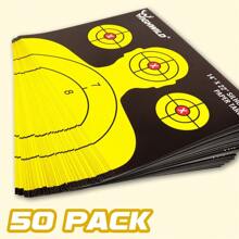 Shooting Range Silhouette Paper Target 50 Pack-14X22 For Handguns,Rifles,Airguns - Black&Yellow - View 2
