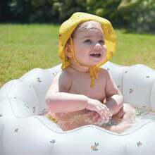 1pc Inflatable Baby Pool Padded Round Petals Swimming Pool Little Pump Pool Kiddie Paddling Pool Outdoor Water Games Play Center