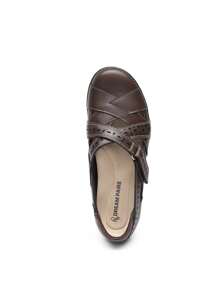 Women Comfortable Loafers Arch Support Mary Jane Style Slip On Casual Walking Hollow Cutout Flats Loafers Closed Toe Work Shoes - Cà phê nâu - Xem 7