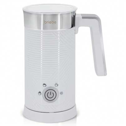 Schiumatore elettrico per latte ✅Spedizione 24/48h✅ Elegance, Riscaldatore di schiuma caldo/freddo 130ml Latte caldo 300ml, Briebe, MF1172WHT, 500W, Bianco