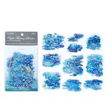 20pcs Set Transparent Rainwater Ice Crystal Shell Sticker Pack, Borderless Water Language Series, Scrapbooking Decorative Stickers,School Supplies,Back To School