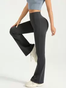 1pc Spring Ladies Daily Fashion Slimming Yoga Pants Women Free People High Waist High Elasticity Hip Lifting Tummy Trimming Pants Summer Sweatpants Outdoor Cycling Fitness Running Skinny Low Impact Soft Breathable Stretchy Pants Vacation Outfits Women Stretch Flare Pants