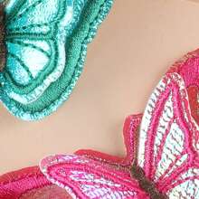 1pc Layer 3D Butterfly Embroidery Patches, Embroidered Iron-On Patches, Red Peach Yellow Light Purple, For Clothing, Jacket, Hat, Jeans, Backpack, Stage Costume