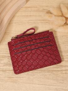 Burgundy Bag Charry Red Bag Wine Red Bag Chic Wine Red Leather Women's Short Wallet With Front And Back 3 Card Slots Embossed Texture For A Tactile Feel Zippered Coin Pocket And Snap Closure For Women Wallet Mini Wallet Purse Wallet Card Wallet - Burgundy - View 6