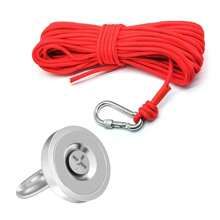 Set di magneti da pesca ad alte prestazioni con magneti in terre rare al neodimio ultra-resistenti da 3,2 cm/1,26 pollici, corda da 393,7 pollici e accessori in acciaio inossidabile, in metallo argento anti-ruggine, perfetto per la raccolta di metalli, la cucina, il recupero all'aperto e la pesca