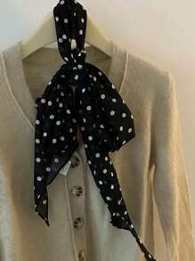 1pc Elegant Leopard Print Polka Dot Silk Scarf, Fashionable Waist Belt, Autumn/Winter Versatile And High-End Style,