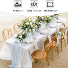 6 Pack Rectangle Tablecloth 60X102 Inch White Table Cloth Stain And Wrinkle Resistant Washable Polyester Fabric Table Cover For Party, Wedding And Banquet Decoration
