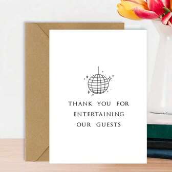 1pc Wedding Invitation Card, "Thank You" Tactile Thick Paper - A Romantic Gift For Him Or Her, Suitable For Anyone, 5"X7" + Envelope