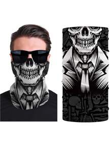 Outdoor Sports Skeleton Pattern Multifunctional Neck Gaiter, Face Mask, Headband - UV Protection, Breathable, Warm, Windproof, Suitable For Fishing, Cycling - Multicolor - View 19