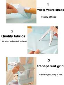 1/2 件多功能衣柜悬挂式储物袋，可洗收纳袋 - 淺藍色 - 查看 3