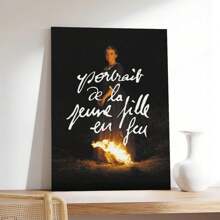 Lady Flame Portrait Poster Movie Canvas Poster-1 Pc Wooden Framed Canvas Painting -  Thickness 2.25cm/0.9inch,Valentine's Day Decorations At Home,Valentine's Day,New Year,Home Gift Decoration, Room Decoration Aesthetic, Wall Decoration Art, Perfect Gift, Autumn And Winter Wall Decoration, Living Room Decoration, Bedroom Decoration, Kitchen Decoration, Entry Decoration, Bathroom Decoration, Direct Wall Painting, High Quality Wall Painting Poster ,Easter  Easter Decorations For Women - 彩色 - 查看 3