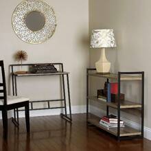 3 Tier Storage Shelf With Metal, Grey Shelves – Black Frame