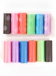 5pcs/10pcs Pet Waste Bags, Portable Printed Trash Bags For Cats & Dogs, Dog Waste Pickup Bags