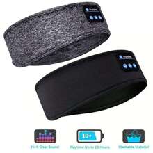 頭帶圍巾彈性無線耳機無線耳塞按鈕控制運動跑步健身睡眠音樂眼罩無線耳機頭帶創意假日禮物無線耳機 - 深灰色 - 查看 16