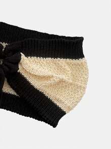 条纹撞色系带抹胸+条纹领带性感沙滩迷你裙针织套装 - 彩色 - 查看 4