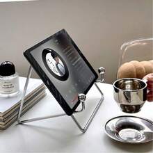 2 piezas Soporte plano de metal para iPad, soporte de escritorio perezoso para tableta, dispositivo de transmisión para dormitorio, estantería de mesita de noche