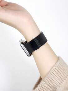 1pc Men Women Milanese Loop Strap Compatible With Apple Watch Band 45mm 44mm 40mm 49mm 46mm 41mm 38mm 42mm Fashion Magnetic Bracelet Compatible With IWatch Series 11 10 Ultra 9 8 7 6 SE 5 4 3 2 1 Stainless Steel Wristband