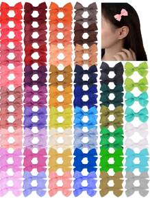 30 件随机颜色可爱蝴蝶结罗缎丝带小蝴蝶结发夹适合女孩