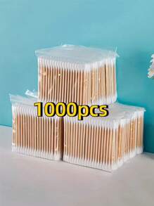 1000/200/100 Pcs Double-Tipped Cotton Swabs - Fragrance-Free, Low Allergen, Suitable For Ear And Makeup Cleaning, Personal Care And Household, Multipurpose Cotton Swabs