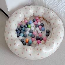 1pc Inflatable Baby Pool Padded Round Petals Swimming Pool Little Pump Pool Kiddie Paddling Pool Outdoor Water Games Play Center