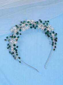 1 buc. Elegantă și plină de farmec pentru doamne, bandă de păr cu cristale pentru mireasă, cerc de păr pentru domnișoare de onoare, accesoriu de păr cu cristale lucrat manual pentru petrecerea de nuntă