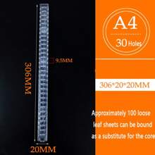 1件装透明大容量抽拉式活页扣环夹条装订环扣软塑料可拆卸更换活页替换芯办公用品、返校、学校用品