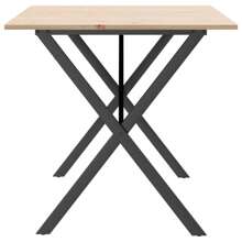 Table à manger structure en X 160x80x75 cm acier massif bois de pin