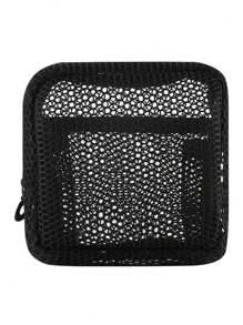1pc Mini Macaron Color Fresh Style High-Quality Mesh Square Cosmetic Bag (Hanging Strap Sold Separately, Random Color), Women/Girls Makeup Pouch, Wallet-Style Portable Makeup Brush Holder Clutch Bag With Zipper, Suitable For Storing Lipstick, Mini Makeup Brushes, Skincare Products, Bluetooth Earphones, Small Items, Household Goods, Gifts, Suitable For Halloween, Christmas And Multi-Purpose - Multicolor - View 16