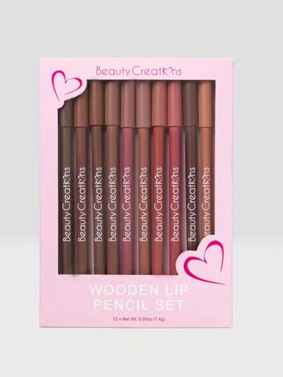 KIT DE DELINEADORES DE MADERA ACABADO MATTE 12 PIEZAS BEAUTY CREATIONS