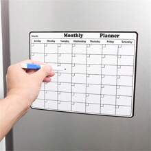1 Pc Black/Color Simple And Adhesive Magnetic Fridge Calendar, Fridge Accessories, Fridge Stickers, Memo Board, Monthly Planner, Weekly Planner, Daily Schedule, Calendar, To Do List (28cm X 21cm)