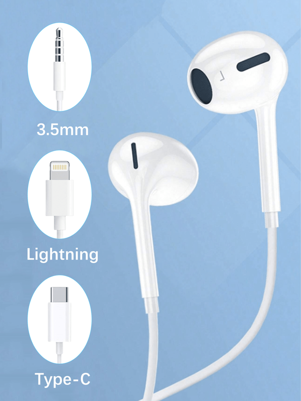 Compatible With Iphone Earbuds, USB-C Comfort In-Ear Earphones, Type C Audio Headphones 3.5mm Jack HiFi Stereo In Ear Wired Headset With Bluetooth Microphone And Call Controller, Noise Lsolating
