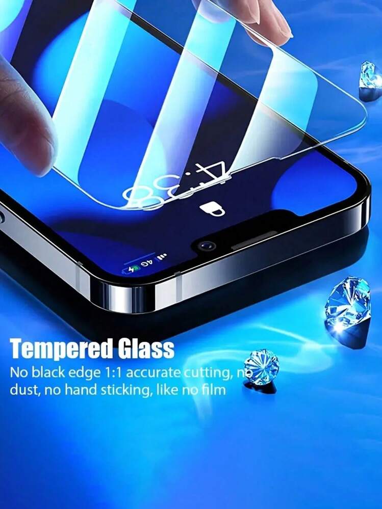 6-In-1 Screen Protector Set Compatible With IPhone 11/12/13/14 Pro Max/14 Plus/15/15 Pro/16/16 Plus/16 Pro/16 Pro Max, Includes 3 Tempered Glass Screen Protectors And 3 Camera Lens Protectors, Anti-Sweat And Anti-Oil, Transparent, Great Gift For Birthday, Family, And Friends, Mobile Phone Accessories - Clear - View 6